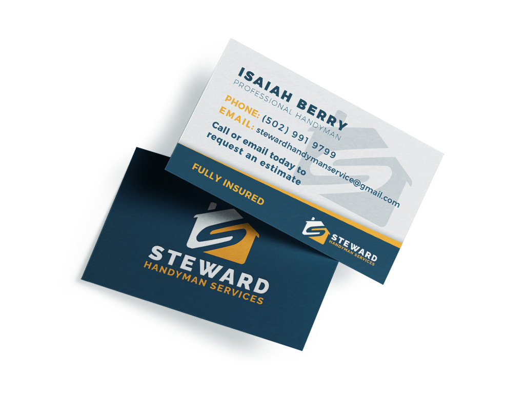 Steward Handyman Services business card presentation